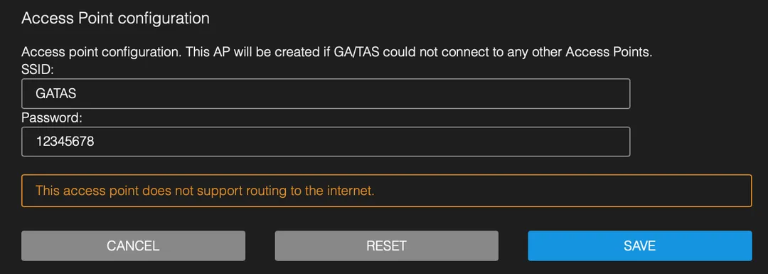 GATAS In Access Point Mode