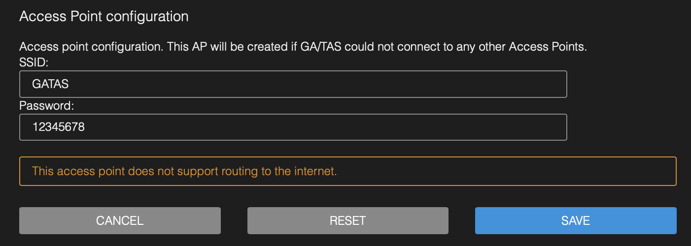 GATAS In Access Point Mode